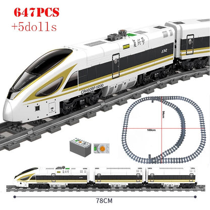City Trains Flexible Tracks Forked Straight Curved Rails Switch Building Block Bricks High-Tech Creative Toys for kids gifts
