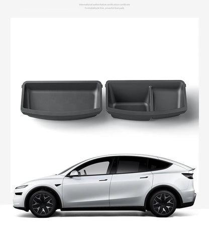 Under Seat Storage Box For Tesla Model YL 2025-2026 TPE Drawer Front Under Seat Organizer Trash Can Car Interior Accessories ﻿