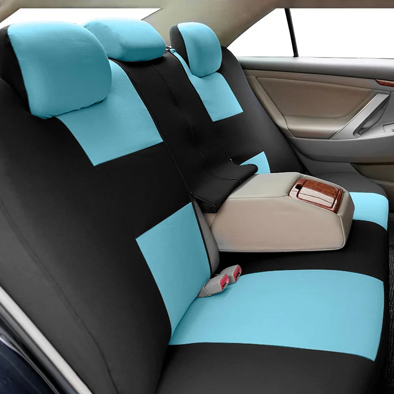 Universal Car Seat Covers Set With Steering Wheel Covers 2 Shoulder Protection Rear Seat Can Split Car Accessories Interior