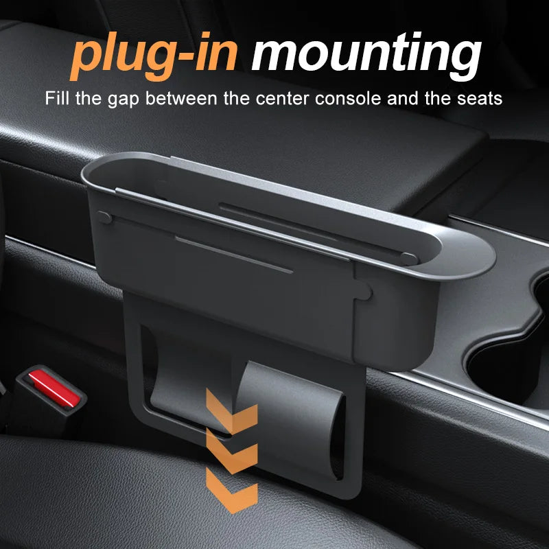 2PC Adjustment Car Seat Gap Storage Box Universal Auto Slot Organizer For Driver Pessenger Phone Key Pocket Interior Accessorie