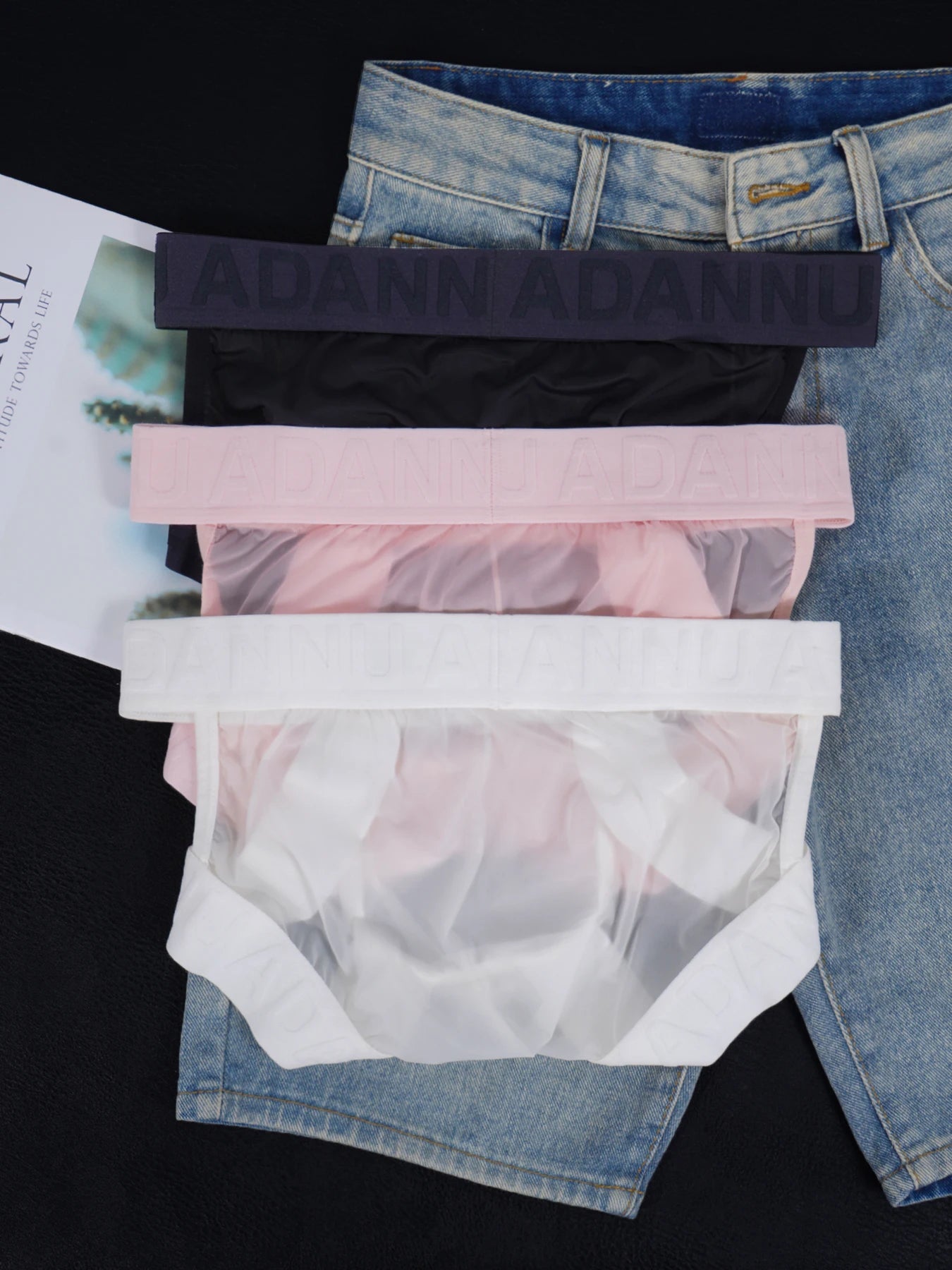 3 PCS Men's Modal Briefs U Convex Pouch Seamless Elastic Waistband Soft Skin-Friendly Breathable Underwear