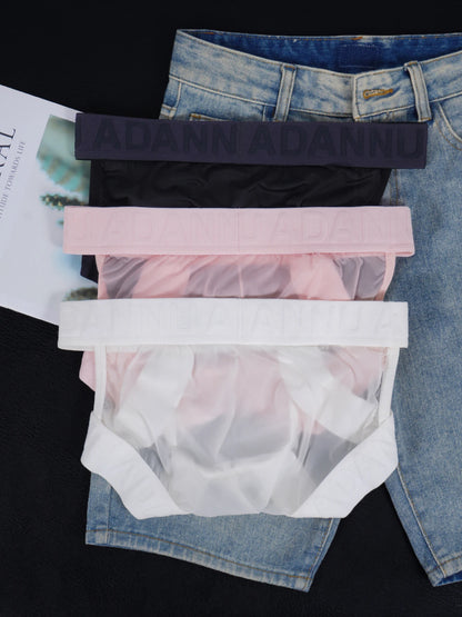 3 PCS Men's Modal Briefs U Convex Pouch Seamless Elastic Waistband Soft Skin-Friendly Breathable Underwear