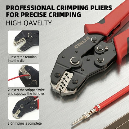 CLN-68B 0.08-1.5mm² Open Barrel Terminals Pliers Crimping Tool (28-16AWG) for JST, DuPont, Molex, PH2.0 XH2.54 3.96 4.2mm Pitch