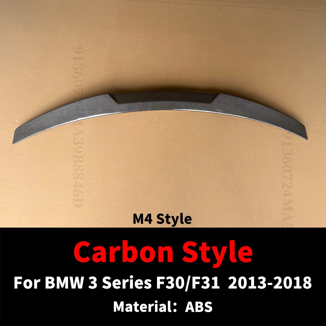 For BMW 3 Series F30 F31 2013-2018 Rear Spoiler Lip Wing Gloss Black Carbon Fiber 335i 328i 330i 340i
