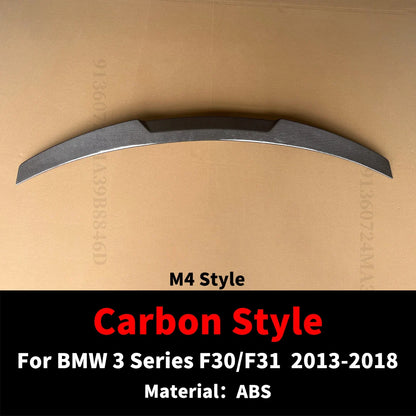 For BMW 3 Series F30 F31 2013-2018 Rear Spoiler Lip Wing Gloss Black Carbon Fiber 335i 328i 330i 340i
