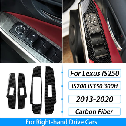 For Lexus IS250 IS350 300H 2013-2019 Carbon Fiber Gear Shift Air Outlet CD AC Window Lift Set Car Interior Accessories Sticker