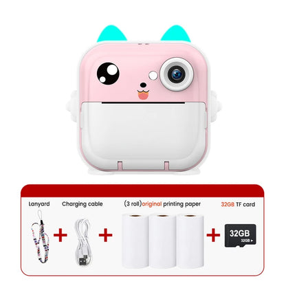 Children Instant Print Camera Kids Video Photography Digital Photo Camera Toy Mini Thermal Printer for Boy Girls Birthday Gift