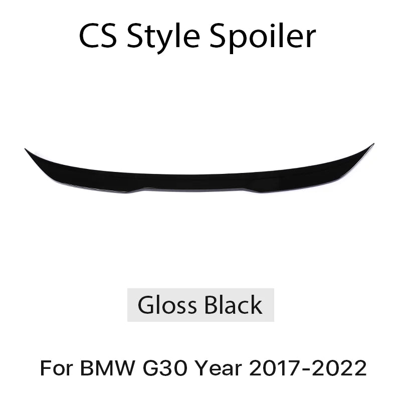 Rear Bumper Trunk Tail Lip M5 Roof Wing For BMW 5 Series G30 2017-2022 Gloss Black PSM M4 CS Style Boot Spoiler Carbon Fiber
