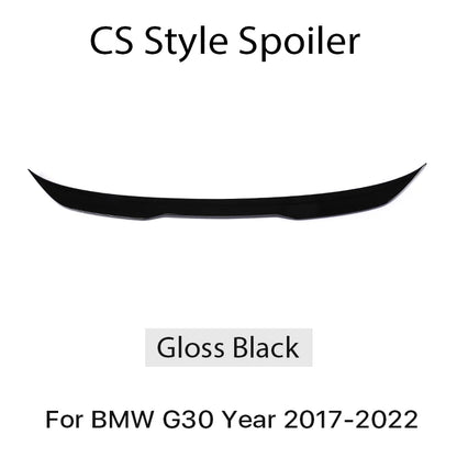 Rear Bumper Trunk Tail Lip M5 Roof Wing For BMW 5 Series G30 2017-2022 Gloss Black PSM M4 CS Style Boot Spoiler Carbon Fiber