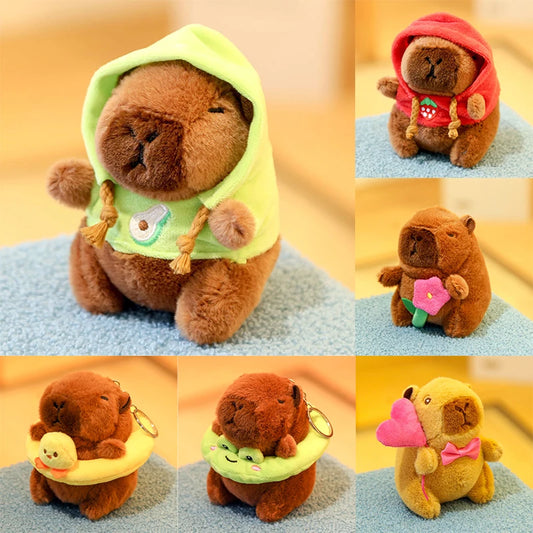 29styles Cartoon Capybara Plush Keychain Cute Stuffed Doll Toys Bag Pendant Hanging Decoration Kapila Doll Ornament Keyring Gift