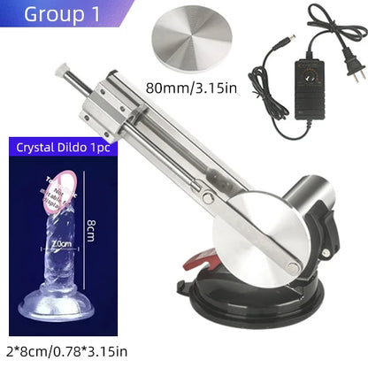 Reciprocating Sex Machine Dildo Stroke 65mm Mini Telescopic Sex Machine with Dildo Masturbation Sexual Kits with 80mm Plate