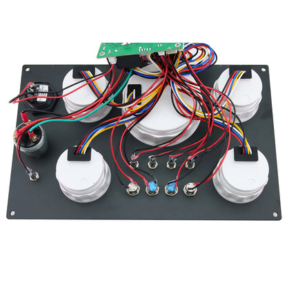 Boat Dashboard 5 Gauge Set Switch Panel 85mm Tachometer 3000rpm-8000rpm+52mm Voltmeter Oil Press Fuel Level Meter Customized