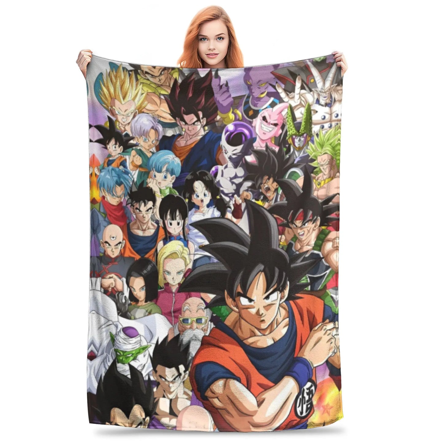 Dragon Ball Blanket Anime Goku Pattern Soft Throw Blankets for Bed Bedroom Quilt Air Conditioning Personalised Warm Bedspread