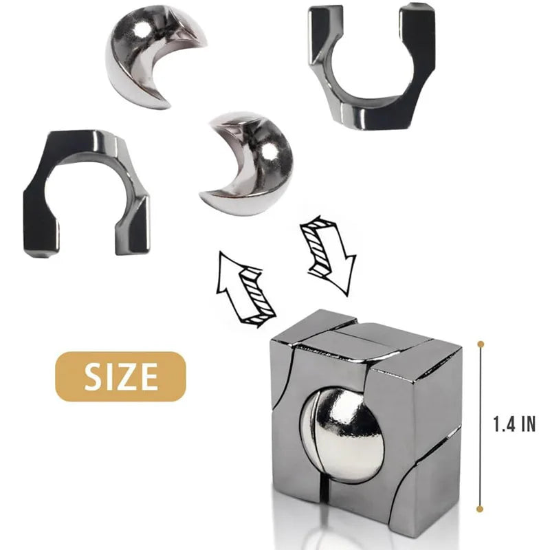 Metal Brain Teaser Puzzles 9PCS Educational Intellectual Toys Unlock Interlock IQ Test Adults Kids Magic Tricks Novelty Gifts