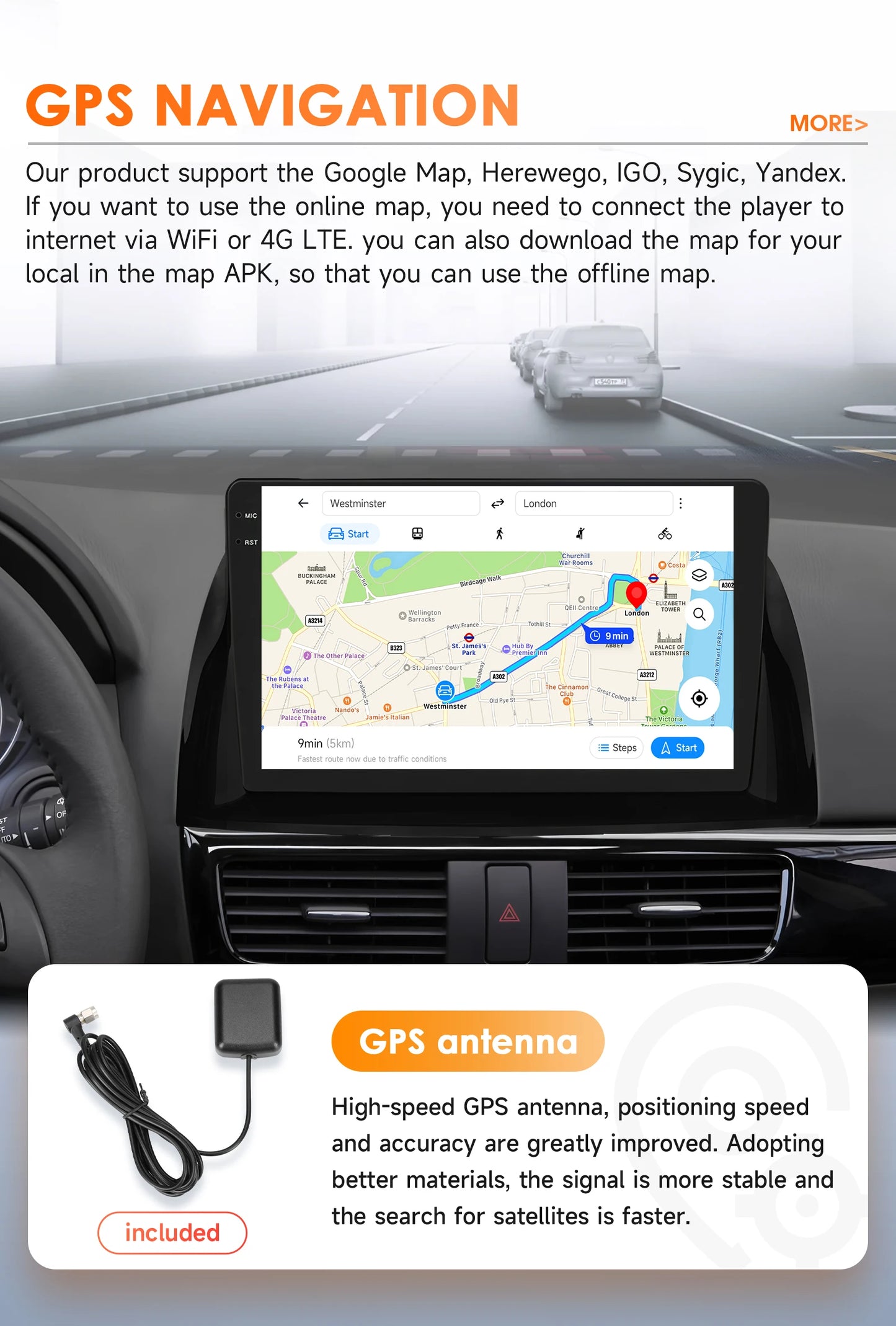 Hizpo 10.1" Eelectronic Devices Car Radio For Mazda CX-5 2012 2013 2014 2015 GPS Navigation Head Unit  6115 RDS Wireless CarPlay