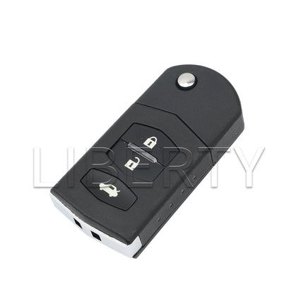 Liberty For Mazda 2 6 2007 - 2011 Remote Flip Car Key Fob FCC KR55WK43451 PN GS1F-67-5RYA 4D63 Chip Replacement Auto Keys
