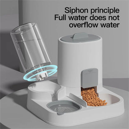 1-Pack Automatic Gravity-Fed Cat Water Dispenser & Feeder - Spill-Proof Large Capacity One-Piece Design,