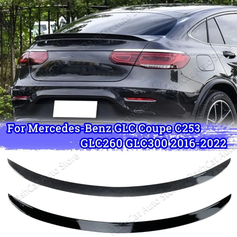For Mercedes Benz GLC Coupe C253 GLC260 GLC300 2016+ AMG Car Rear Roof Trunk Spoiler Body Kit Tail Wings Gloss Black Carbon Look