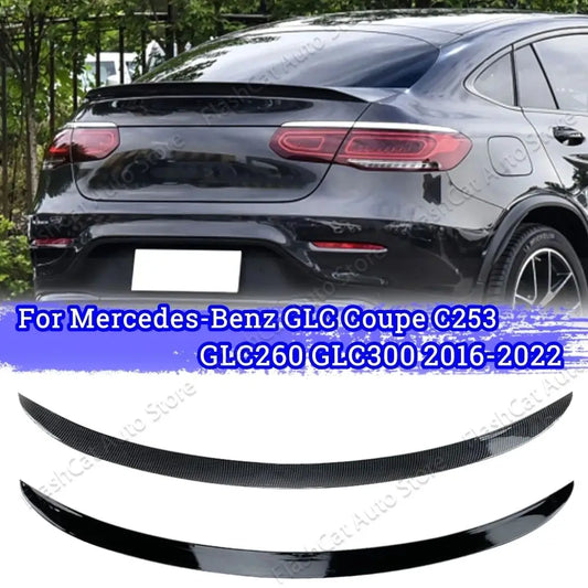 For Mercedes Benz GLC Coupe C253 GLC260 GLC300 2016+ AMG Car Rear Roof Trunk Spoiler Body Kit Tail Wings Gloss Black Carbon Look