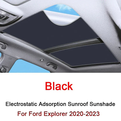 Car Electrostatic Adsorption Sunroof Sunshade For Ford Explorer 2020-2022 2023 Heat Insulation Skylight Sticker Auto Accessories
