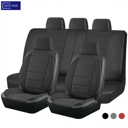 AUTOKING Universal Car Seat Covers Side Stereo Modeling Leather Fluff Car Seat Covers Fit For Most Car Accessories Interior