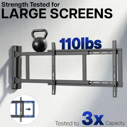 Steel Low Profile Electric TV Wall Mount for 32 to 75 inch LCD LED Plasma Screens, Motorized Swing TV Bracket with 90 Degree Swi