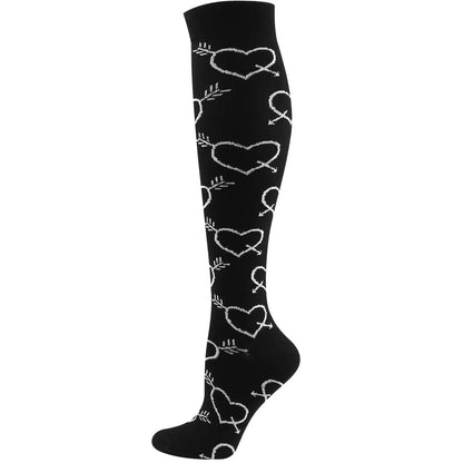 58 Styles Compression Socks 30 Mmhg Heart Star Stripe Socks New Unisex Golfs Tube Thigh Men Outdoor Long Pressure Stockings