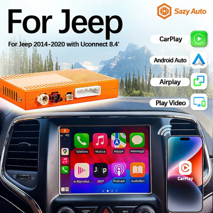 Sinairyu Apple Carplay Android Auto Aftermarket Camera Wireless Module For Jeep Grand Cherokee XJ KL Wrangler Compass Commander
