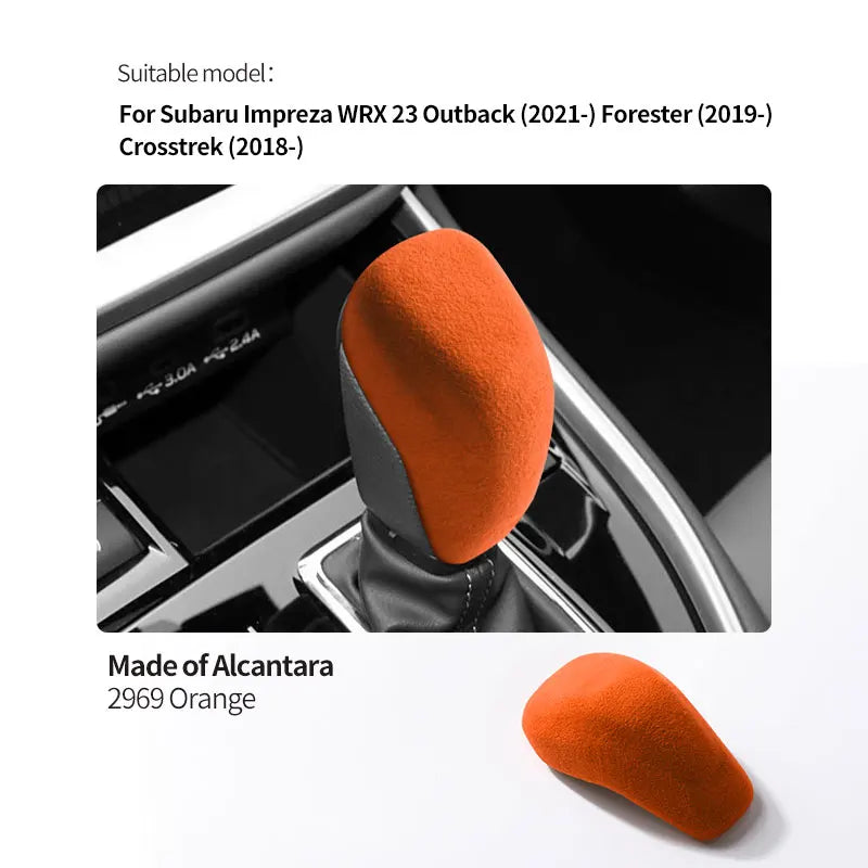 Made of Alcantara For Subaru Impreza WRX 2023 Outback Forester Crosstrek Car Center Console Gear Shift Boot Interior Accessory