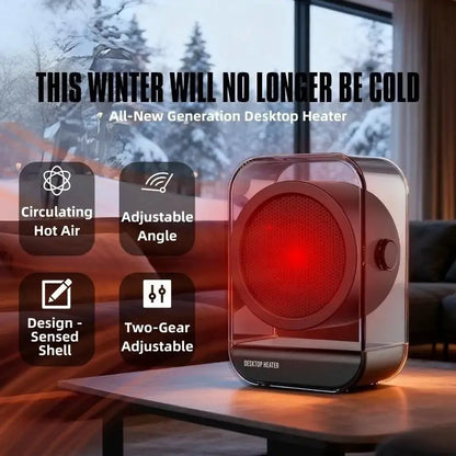 New Home Low-Noise Desktop Heater, Fast Heating, Energy Saving, Portable Multifunctional Heater with Handle for Office Use