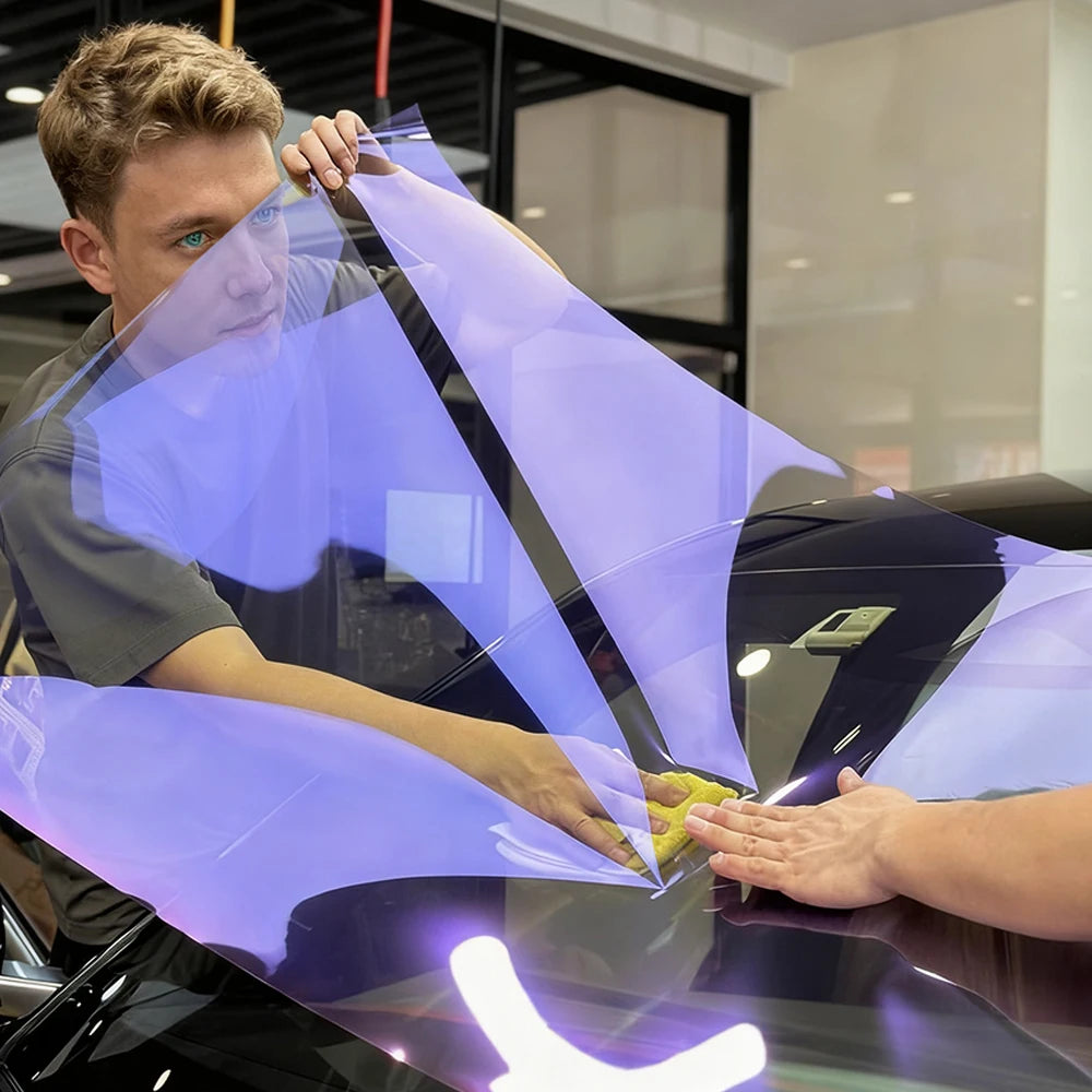 50cm X150/300/600cm Car Side Windshield VLT Purple Glass Tinting Vinyl Solar Chameleon Tint Film Nano Ceramic Proof Accessories
