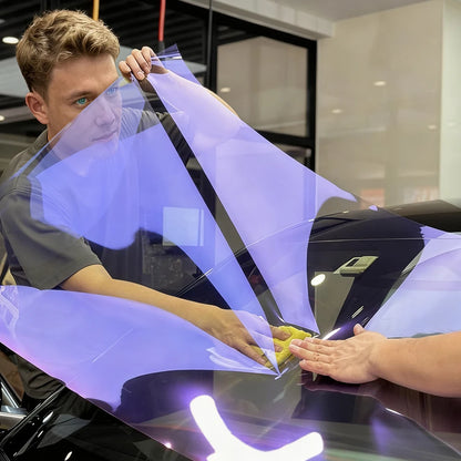50cm X150/300/600cm Car Side Windshield VLT Purple Glass Tinting Vinyl Solar Chameleon Tint Film Nano Ceramic Proof Accessories
