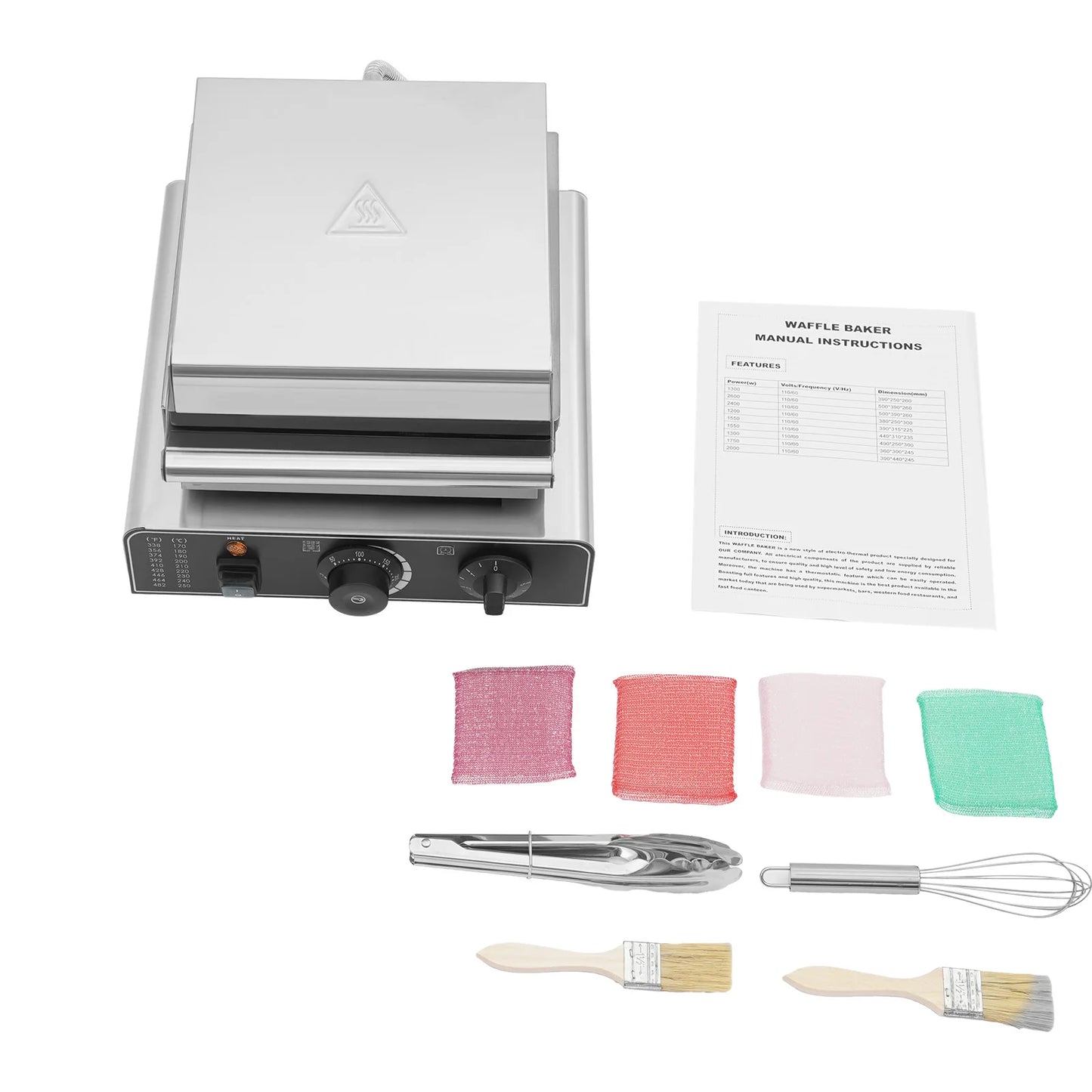 Waffle Baker Machine, 16 Grids Commercial Electric Waffle Maker Temperature Control 110V US Plug for Restaurant Coffee Shop Home