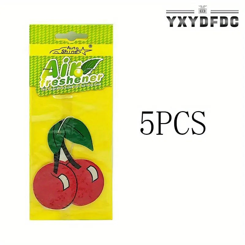 3-80pcs Fruit Car Air Freshener Natural Aromatherapy Tea Paper Hanging Perfume Vanilla Auto Parts Interior