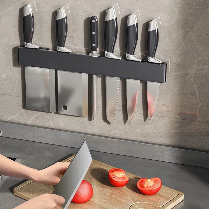 Modern Minimalism Wall-Mounted Kitchen Multi-Functional Shelf Simple Knife Holder Storage Organizer for Kitchen Knives