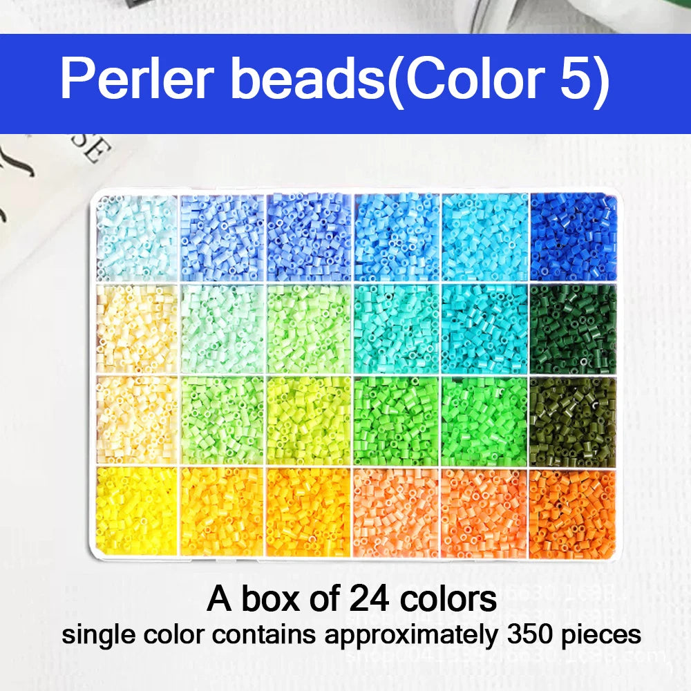 24/48/72/96 Colors Fuse Beads Kit For Kids, 5mm Melty Beads Craft Set With Iron & Accessories, DIY Pixel Art Toys For Creative G