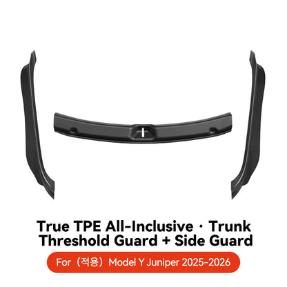 YZ For Tesla Model Y Juniper 2026 Trunk Sill Plate Protector TPE Rubber Protector Tesla Threshold Bumper Pad Prevent Scratching