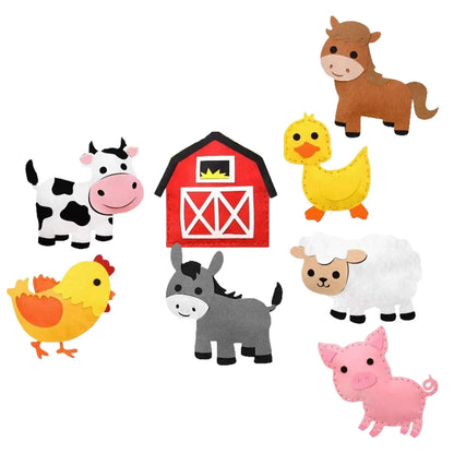Zoo Felt Animal Animals Sewing Kits forest Children Birthday Gifts DIY Crafting and Sewing Set Felt for Beginner Kids