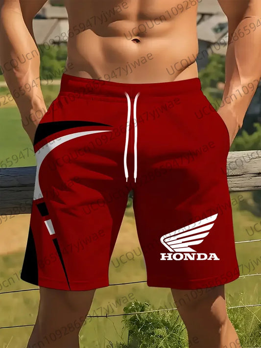Honda 26 Trendy Fashion Shorts, Sports Motorcycle Riding Shorts, Quick-Dry Breathable Athletic Shorts