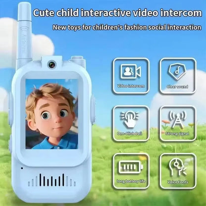 Video Walkie Talkies for Kids 2 Pack Rechargeable Toddler Toys for Indoor Camping Travel Birthday Gfits for Kids Ages 3-12