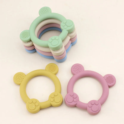 Silicone Bear Teething Ring Is Easy to Grip and Can Help Soothe Teething Teeth