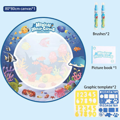 100x80CM Coloring Magic Water Drawing Mat Watercolor Painting Magic Graffiti Pad Reusable Magic Pens Educational Toys Gifts