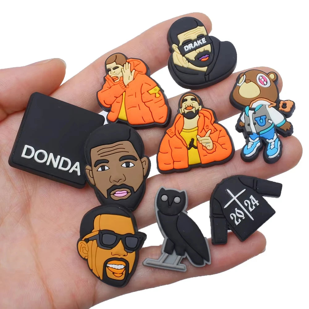 Monster Bear pop singer carton shoe Charms PVC Shoe Decoration For Fall winter wristband clog accessories Kids Halloween X-mas