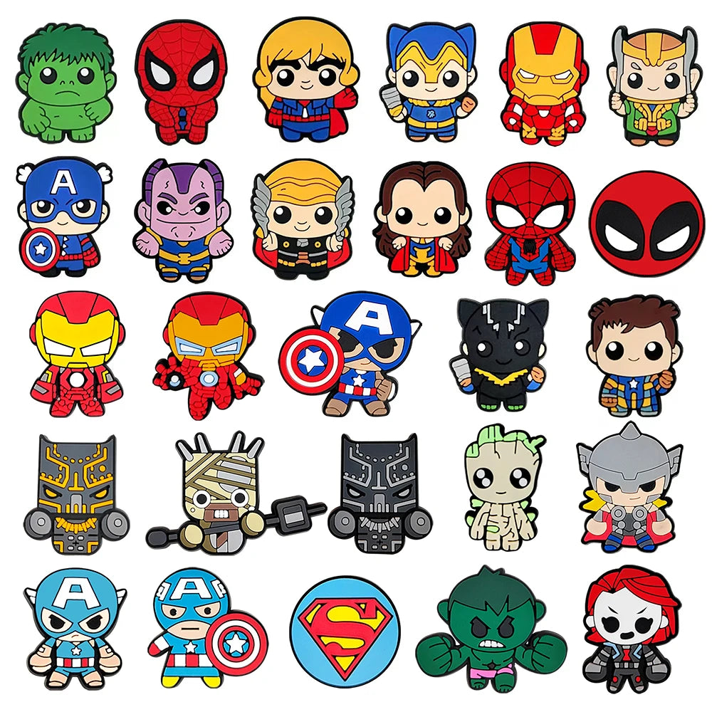 7-100Pcs Hot Toys Cartoon Series Shoe Charms For Slides Clog Sandals Shoes Decorations Accessories For Christmas Birthday Gifts