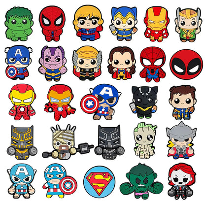 7-100Pcs Hot Toys Cartoon Series Shoe Charms For Slides Clog Sandals Shoes Decorations Accessories For Christmas Birthday Gifts