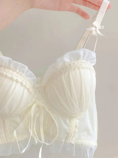 Iroppoi Sweet Charming Lingerie Set Delicate Lace Push Up Bra Small Cup Women, Sek-si Feminine Look New Hot Item BANERDANNI