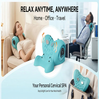 Electric Neck Cervical Traction Massager Vibration Kneading Massage Pillow Ergonomic Head Pillow Home Relax Tool