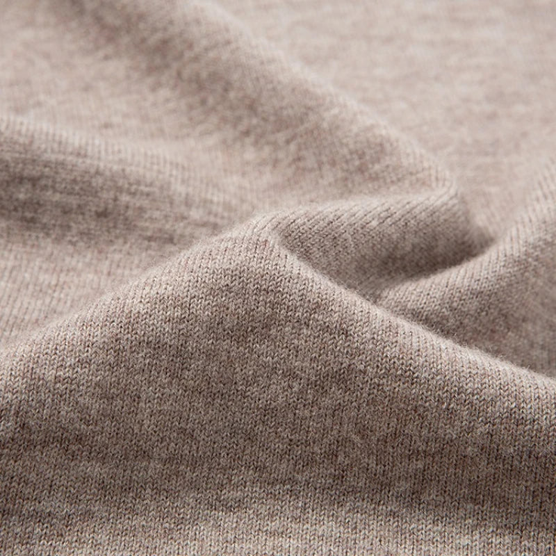 100% Australian Merino Wool Sweater, 350g Thickened High-Neck Zip-Up, Thermal Breathable