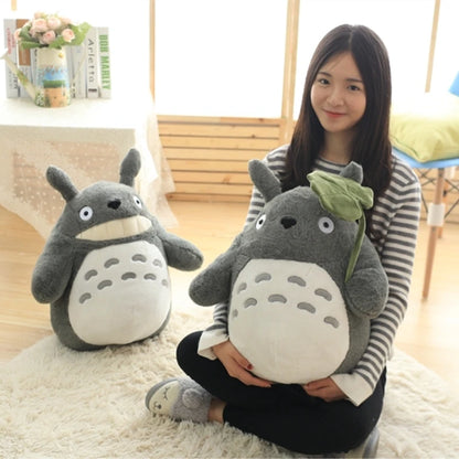 30/40/55/70cm Laugh Heartily Totoro Plush Toy Stuffed Movie Anime Totoro Animal Doll with Lotus Leaf Totoro Plushies Decor
