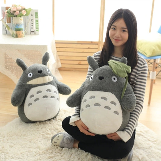 30/40/55/70cm Laugh Heartily Totoro Plush Toy Stuffed Movie Anime Totoro Animal Doll with Lotus Leaf Totoro Plushies Decor